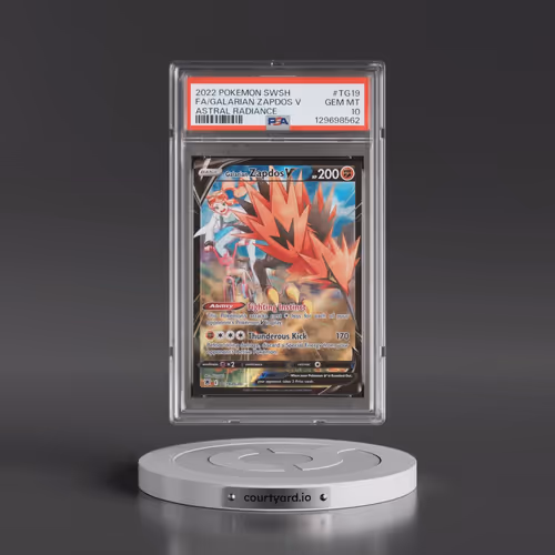 2022 Pokémon Sword & Shield Astral Radiance #TG19 Galarian Zapdos V - Holo Full Art (PSA 10 GEM MINT