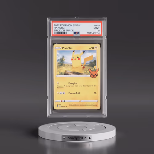 2021 Pokémon Sword & Shield Evolving Skies #049 Pikachu - Trick or Trade 2022 (PSA 9 MINT)