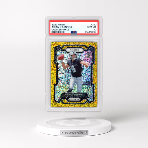 2023 Panini Prizm #360 Aidan O'Connell - Gold Sparkle (PSA 10 GEM MINT)