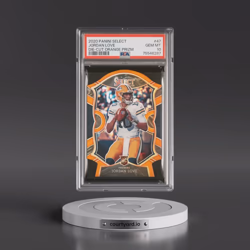 2020 Panini Select #47 Jordan Love - Die-Cut Orange Prizm (PSA 10 GEM MINT)