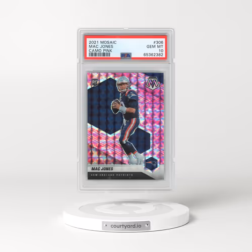 2021 Panini Mosaic #306 Mac Jones - Camo Pink (PSA 10 GEM MINT)