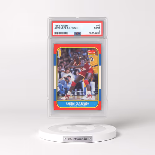 1986 Fleer #82 Akeem Olajuwon (PSA 9 MINT)
