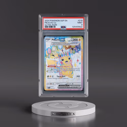 2024 Pokémon Ssp EN-Surging Sparks #219 Pikachu EX - Holo Ultra Rare (PSA 9 MINT)
