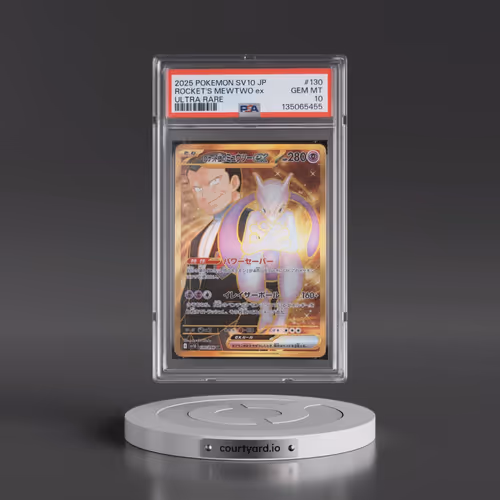2025 Pokémon SV10-Glory of Team Rocket #130 Team Rocket's Mewtwo EX - Holo Ultra Rare (PSA 10 GEM MI