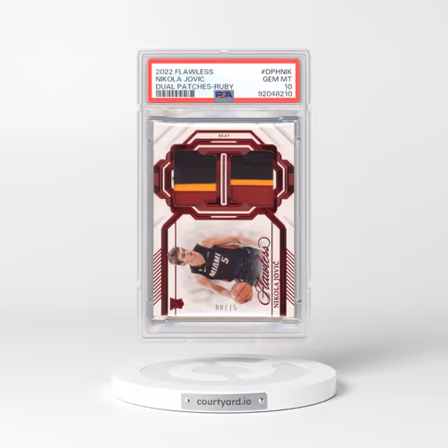 2022 Panini Flawless Dual Patches #DPHNIK Nikola Jovic - Ruby (PSA 10 GEM MINT)