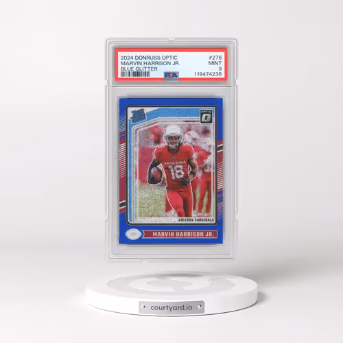 2024 Panini Donruss Optic #276 Marvin Harrison Jr. - Blue Glitter (PSA 9 MINT)