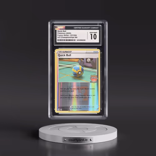 2019 Fusion Strike #237/264 Quick Ball - Rev. Holo Int'l Champ. North America (CGC 10 GEM MINT)
