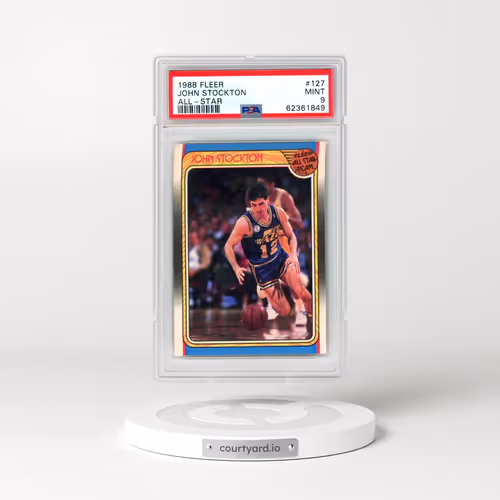 1988 Fleer #127 John Stockton - All-Star (PSA 9 MINT)