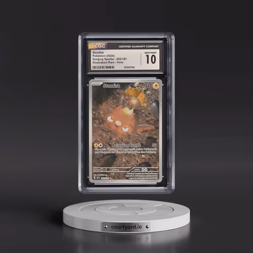 2024 Pokémon Ssp EN-Surging Sparks #202 Stunfisk - Illustration Rare (CGC 10 GEM MINT)