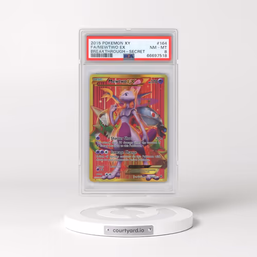2015 Pokémon XY Breakthrough #164 Mewtwo EX - Holo Full Art Secret (PSA 8 NM-MT)