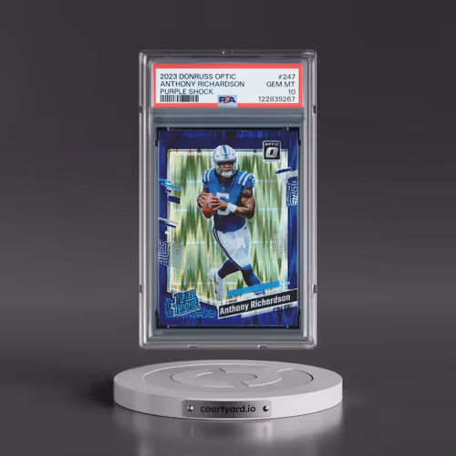 2023 Panini Donruss Optic #247 Anthony Richardson - Purple Shock (PSA 10 GEM MINT)