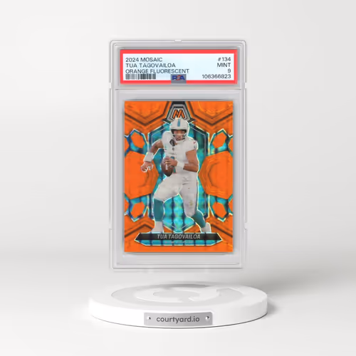 2024 Panini Mosaic #134 Tua Tagovailoa - Orange Fluorescent (PSA 9 MINT)