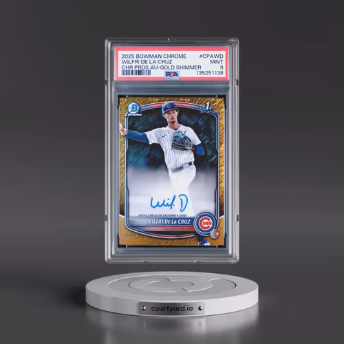 2025 Bowman Chrome Prospect Autographs #CPAWD Wilfri de La Cruz - Gold Shimmer (PSA 9 MINT)