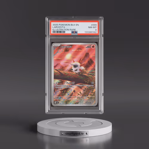 2025 Pokémon Blk EN-Black Bolt #099 Larvesta - Illustration Rare (PSA 8 NM-MT)