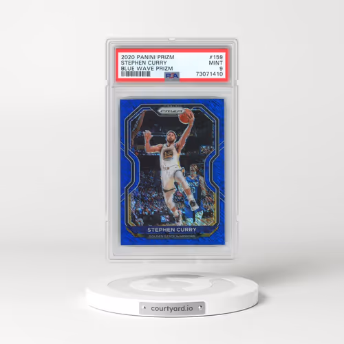 2020 Panini Prizm #159 Stephen Curry - Blue Wave Prizm (PSA 9 MINT)