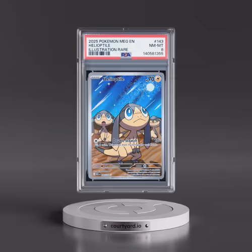 2025 Pokémon Meg EN-Mega Evolution #143 Helioptile - Illustration Rare (PSA 8 NM-MT)