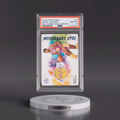 2023 Panini Court Kings Self Expression #15 Magic Johnson - Sapphire (PSA 10 GEM MINT)