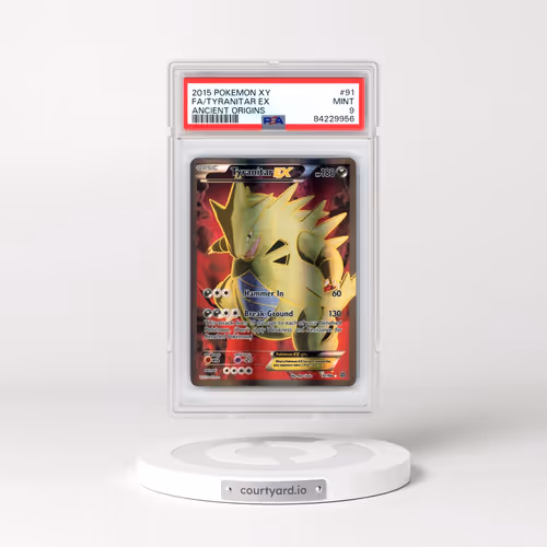2015 Pokémon XY Ancient Origins #91 Tyranitar EX - Holo Full Art (PSA 9 MINT)