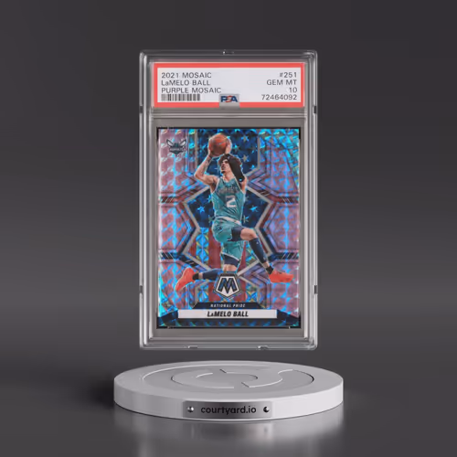 2021 Panini Mosaic #251 LaMelo Ball - Purple Mosaic (PSA 10 GEM MINT)