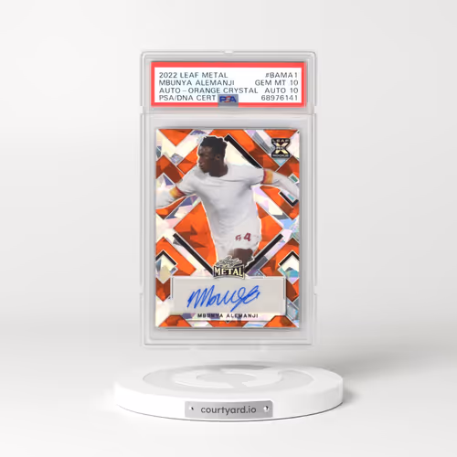 2022 Leaf Metal Autographs #BAMA1 Mbunya Alemanji - Orange Crystal (PSA 10 GEM MINT)