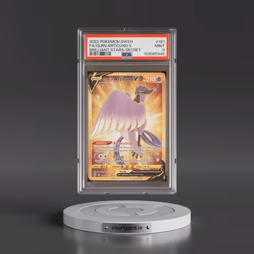 2022 Pokémon Sword & Shield Brilliant Stars #181 Galarian Articuno V - Holo Full Art Secret (PSA 9 M