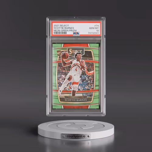 2021 Panini Select #74 Scottie Barnes - Neon Green Prizm (PSA 10 GEM MINT)
