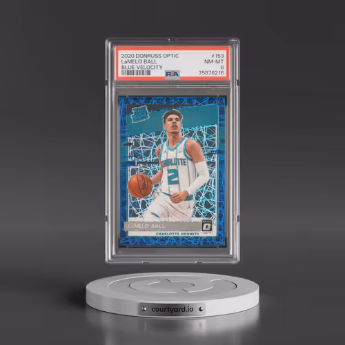 2020 Panini Donruss Optic #153 LaMelo Ball - Blue Velocity (PSA 8 NM-MT)