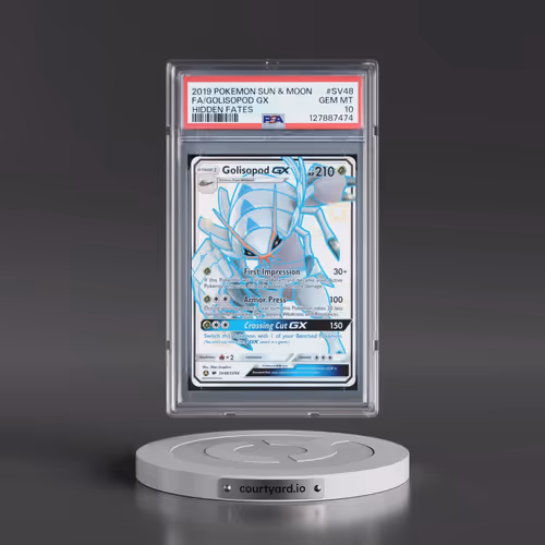 2019 Pokémon Sun & Moon Hidden Fates #SV48 Golisopod GX - Holo Full Art (PSA 10 GEM MINT)
