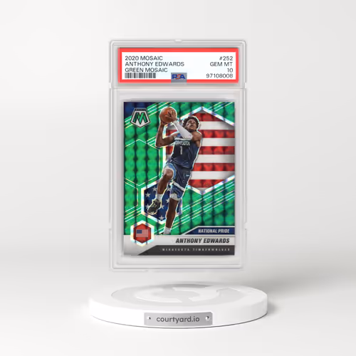 2020 Panini Mosaic #252 Anthony Edwards - Green Mosaic (PSA 10 GEM MINT)
