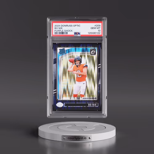 2024 Panini Donruss Optic #209 Bo Nix - Purple Shock (PSA 10 GEM MINT)