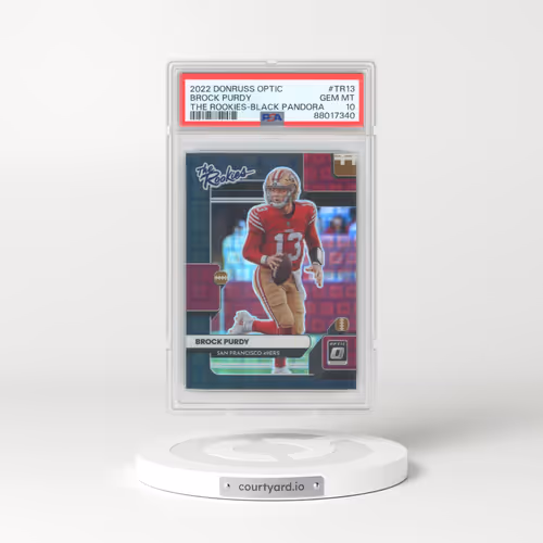 2022 Panini Donruss Optic the Rookies #TR13 Brock Purdy - Black Pandora (PSA 10 GEM MINT)