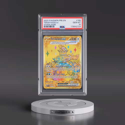 2025 Pokémon Pre EN-Prismatic Evolutions #180 Terapagos EX - Holo Hyper Rare (PSA 10 GEM MINT)