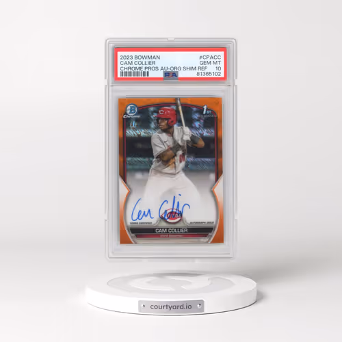 2023 Bowman Chrome Prospect Autographs #CPACC Cam Collier - Orange Shimmer (PSA 10 GEM MINT)