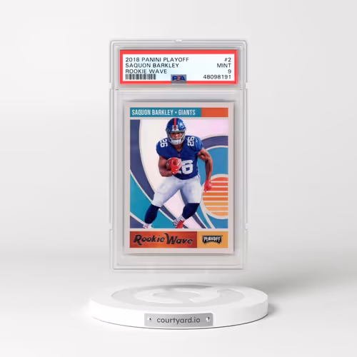 2018 Panini Playoff Rookie Wave #2 Saquon Barkley (PSA 9 MINT)