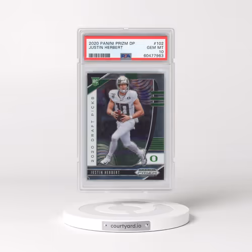 2020 Panini Prizm Draft Picks #102 Justin Herbert (PSA 10 GEM MINT)
