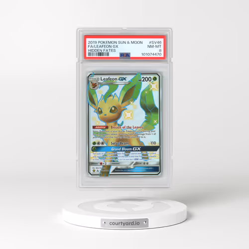 2019 Pokémon Sun & Moon Hidden Fates #SV46 Leafeon GX - Holo Full Art (PSA 8 NM-MT)