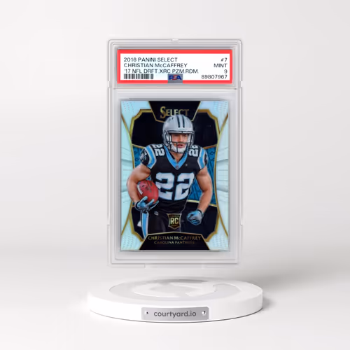 2016 Panini Select '17 NFL Draft Xrc Prizm Redemption #7 Christian McCaffrey (PSA 9 MINT)