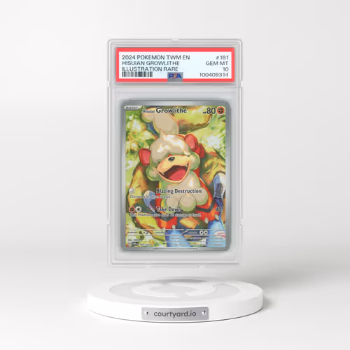 2024 Pokémon Twm EN-Twilight Masquerade #181 Hisuian Growlithe - Illustration Rare (PSA 10 GEM MINT)
