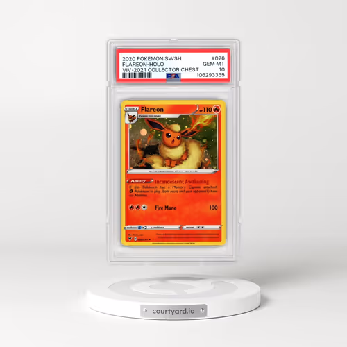 2020 Pokémon Sword & Shield Vivid Voltage #026 Flareon - Holo 2021 Collector Chest (PSA 10 GEM MINT)