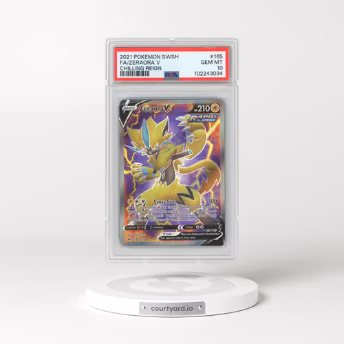 2021 Pokémon Sword & Shield Chilling Reign #165 Zeraora V - Holo Full Art (PSA 10 GEM MINT)