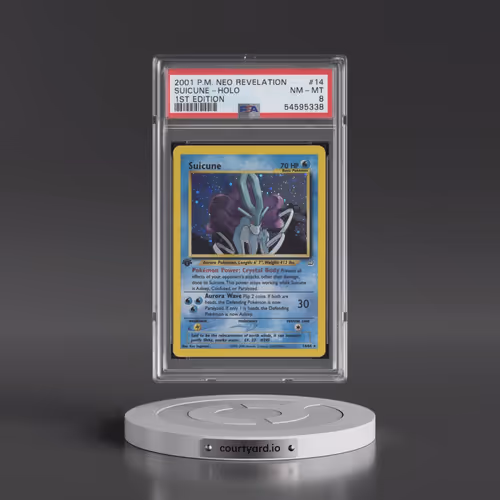 2001 Pokémon Neo Revelation #14 Suicune - 1st Edition Holo (PSA 8 NM-MT)