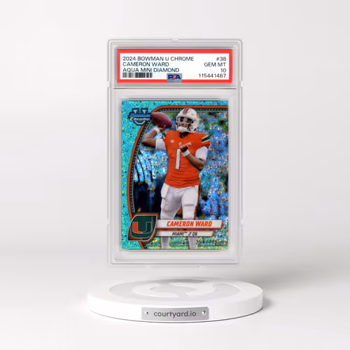 2024 Bowman University Chrome #38 Cameron Ward - Aqua Mini Diamond (PSA 10 GEM MINT)