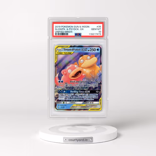 2019 Pokémon Sun & Moon Unified Minds #35 Slowpoke & Psyduck GX - Holo (PSA 10 GEM MINT)