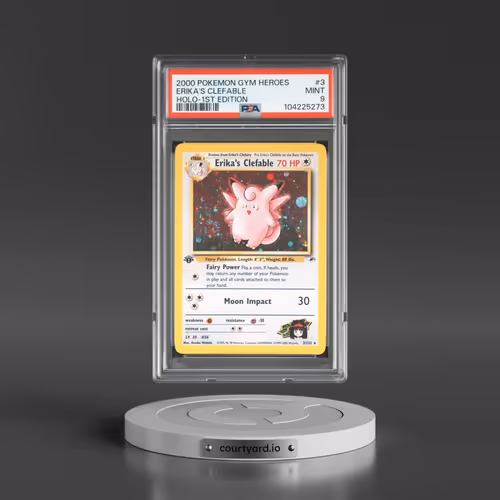 2000 Pokémon Gym Heroes #3 Erika's Clefable - 1st Edition Holo (PSA 9 MINT)