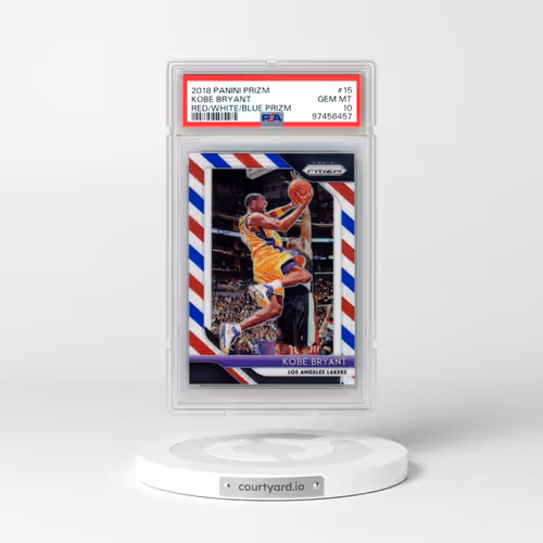2018 Panini Prizm #15 Kobe Bryant - Red/White/Blue Prizm (PSA 10 GEM MINT)