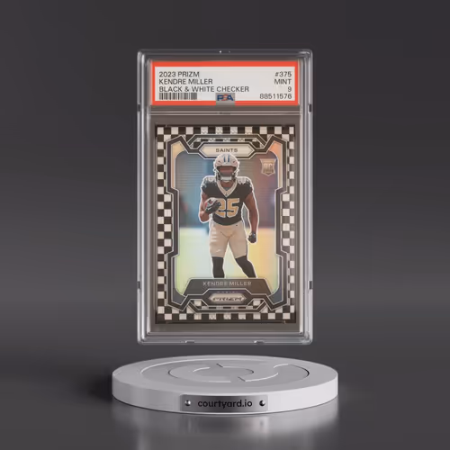 2023 Panini Prizm #375 Kendre Miller - Black & White Checker (PSA 9 MINT)