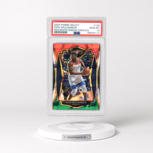 2020 Panini Select #126 Zion Williamson - Red/White/Green Cracked Ice (PSA 10 GEM MINT)