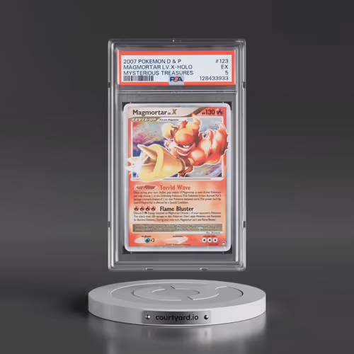 2007 Pokémon Diamond & Pearl Mysterious Treasures #123 Magmortar LV.X - Holo (PSA 5 EX)