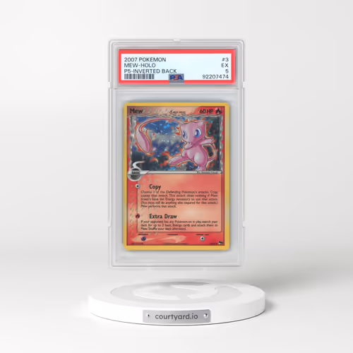 2007 Pokémon Pop Series 5 #3 Mew - Holo Inverted Back Error (PSA 5 EX)