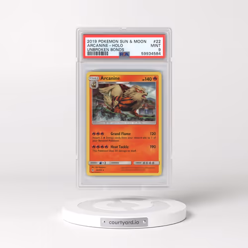 2019 Pokémon Sun & Moon Unbroken Bonds #22 Arcanine - Holo (PSA 9 MINT)
